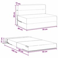 Vouwbare Sofa Bed Matras Cr&egrave;mekleurig 70 x 80 x 60 cm Stof 8