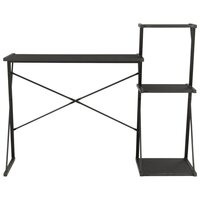 Bureau met schap 116x50x93 cm zwart 2