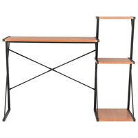 Bureau met schap 116x50x93 cm zwart en bruin 2