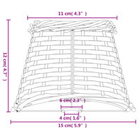 Lampenkap &Oslash;15x12 cm wicker wit 7