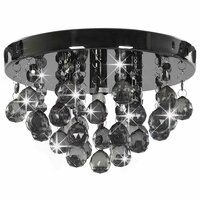 Plafondlamp met smoky kralen rond G9 zwart 2