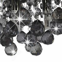 Plafondlamp met smoky kralen rond G9 zwart 4