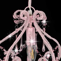 Plafondlamp met kralen rond E14 roze 5