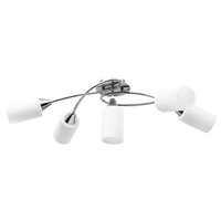 Plafondlamp met keramieken cilindervormige kappen 5xE14 wit 2