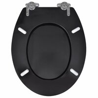 Toiletbril soft-close simpel ontwerp MDF zwart 5