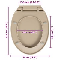 Toiletbril soft-close en quick-release ovaal beige 10