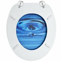 Toiletbril met deksel waterdruppel MDF blauw 6