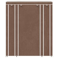 Kledingkast met vakken en stangen 45x150x176 cm stof bruin   4