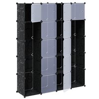 Kast modulair met 14 vakken 37x146x180,5 cm zwart en wit 3