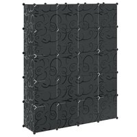 Kast modulair met 14 vakken 37x146x180,5 cm zwart en wit 6