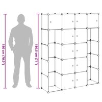 Kast modulair met 14 vakken 37x146x180,5 cm zwart en wit 9