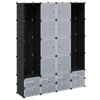 Kast modulair met 18 vakken 37x146x180,5 cm zwart en wit 2