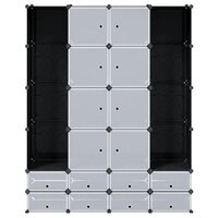 Kast modulair met 18 vakken 37x146x180,5 cm zwart en wit 4