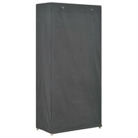 Kledingkast 3-laags 79x40x170 cm stof grijs 3