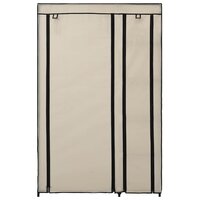 Kledingkast opvouwbaar 110x45x175 cm stof cr&egrave;me 4