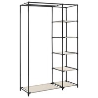Kledingkast opvouwbaar 110x45x175 cm stof cr&egrave;me 6