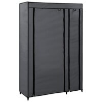 Kledingkast opvouwbaar 110x45x175 cm stof grijs 3