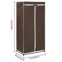 Kledingkast 75x50x160 cm bruin 9