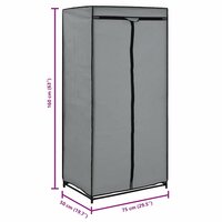 Kledingkasten 2 st 75x50x160 cm grijs 10