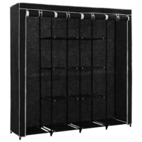 Kledingkast met 4 vakken 175x45x170 cm zwart 3