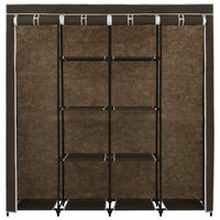 Kledingkast met 4 vakken 175x45x170 cm bruin 4