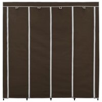 Kledingkast met 4 vakken 175x45x170 cm bruin 5