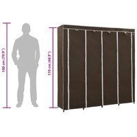 Kledingkast met 4 vakken 175x45x170 cm bruin 9