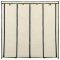 Kledingkast met 4 vakken 175x45x170 cm cr&egrave;me 5