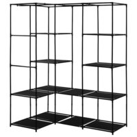 Hoekkledingkast 130x87x169 cm zwart 5
