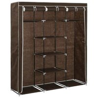 Kledingkast met vakken en stangen 150x45x175 cm stof bruin 2