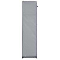 Kledingkast met vakken en stangen 150x45x175 cm stof grijs 6