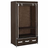 Kledingkast 87x49x159 cm stof bruin 2