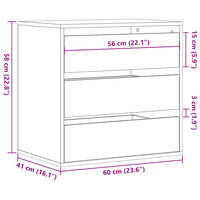 Ladekast 60x41x58 cm bewerkt hout betongrijs 10