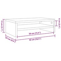 Monitorstandaard 42x24x13 cm bewerkt hout grijs sonoma eiken 6