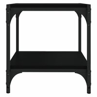 Tv-meubel 40x33x41 cm bewerkt hout en staal zwart 4