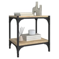 Tv-meubel 40x33x41 cm bewerkt hout en staal sonoma eikenkleurig 6