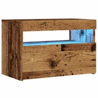 Tv-meubel met LED 60x35x40 cm bewerkt hout oud hout 5