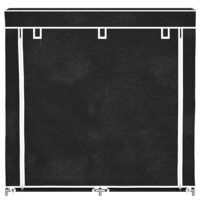 Schoenenkast met hoes 115x28x110 stof zwart  4