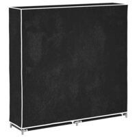 Schoenenkast met hoes 115x28x110 stof zwart  6
