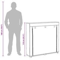 Schoenenkast met hoes 115x28x110 stof bruin  10