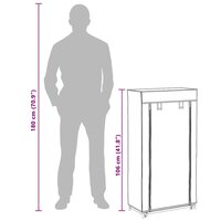 Schoenenkast met hoes 58x28x106 cm stof cr&egrave;me 10