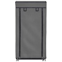 Schoenenkast met hoes 58x28x106 cm stof grijs 4