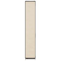 Schoenenkast met hoes 57x29x162 cm stof cr&egrave;me 5