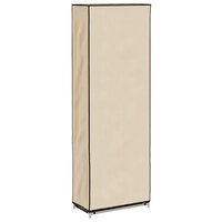 Schoenenkast met hoes 57x29x162 cm stof cr&egrave;me 6