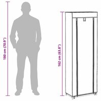 Schoenenkast met hoes 57x29x162 cm stof grijs 10