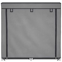 Schoenenkast met hoes 115x28x110 cm stof grijs 4