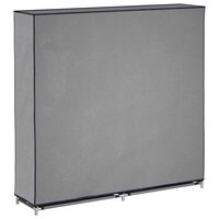 Schoenenkast met hoes 115x28x110 cm stof grijs 6