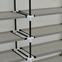 Schoenenkast met hoes 115x28x110 cm stof grijs 8