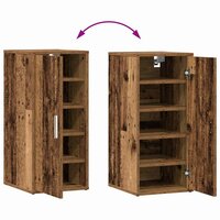 Schoenenkast 32x35x70 cm bewerkt hout oud houtkleurig 10