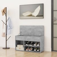 Schoenenbank 80x30x45 cm bewerkt hout betongrijs 3